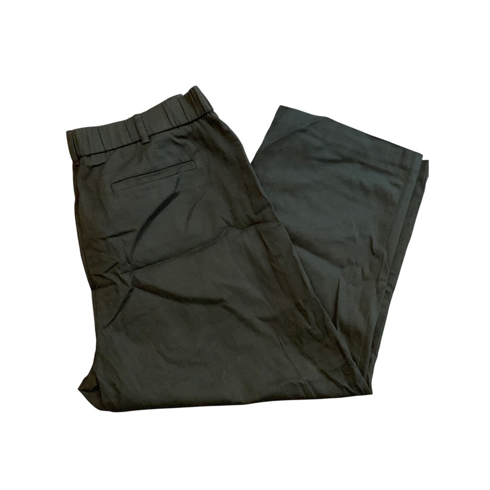 Black Wide Leg Cropped Trousers Career Casual‎ Pants
